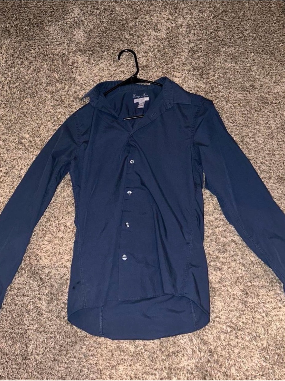 H&M cropped fit dark blue dress shirt